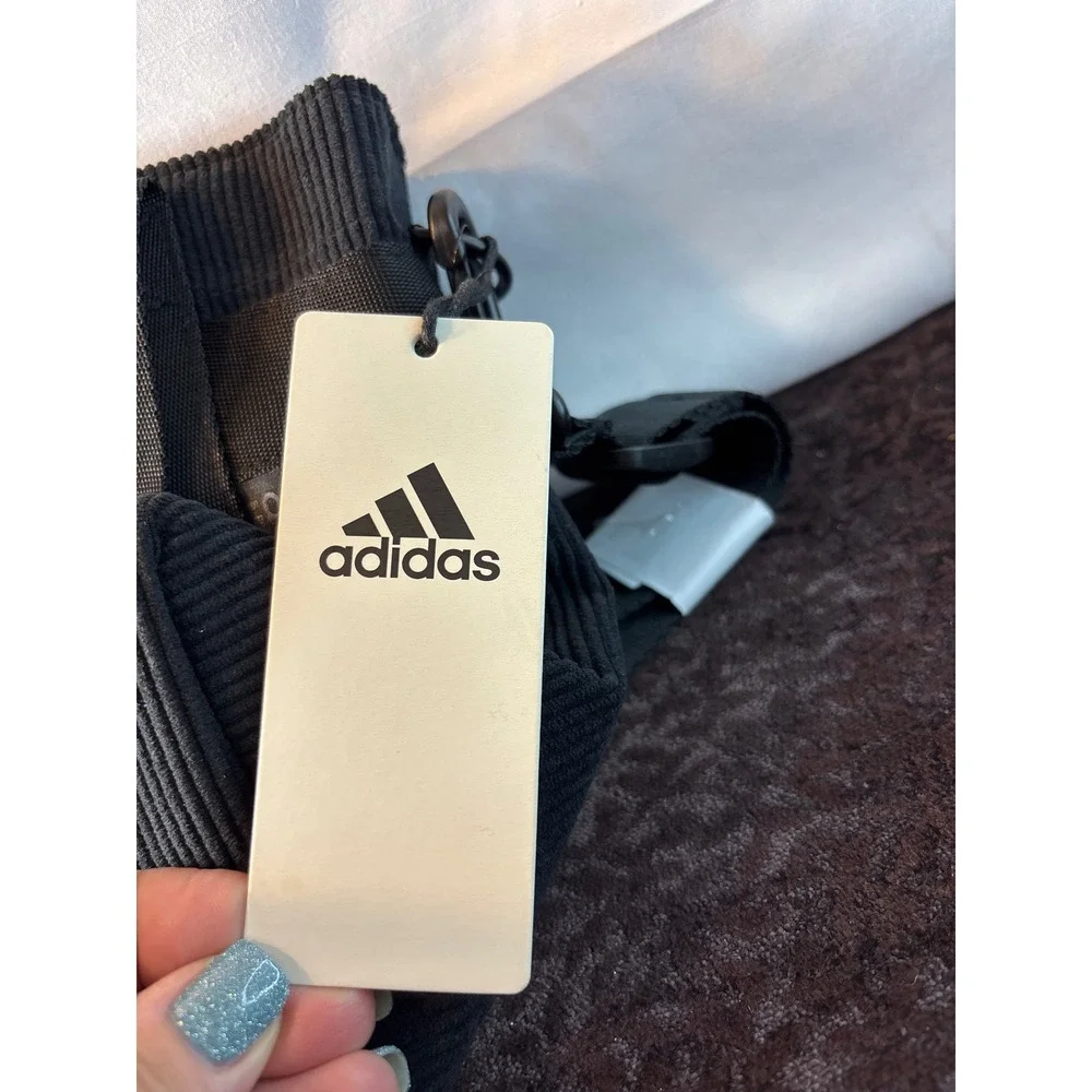 Adidas Corduroy Mini Tote Black Crossbody Bag IU9296 NWT